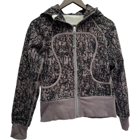 Lululemon Grey Manifesto Script Scuba Hoodie Size 6 - Picture 2 of 9
